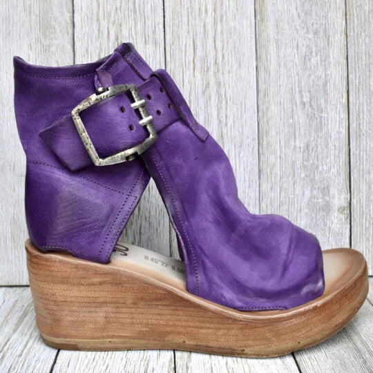 Eveloria Damen Keilabsatz Sandalen Boho Stil