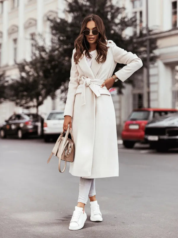 Damen Langer Streetstyle Mantel Lässig