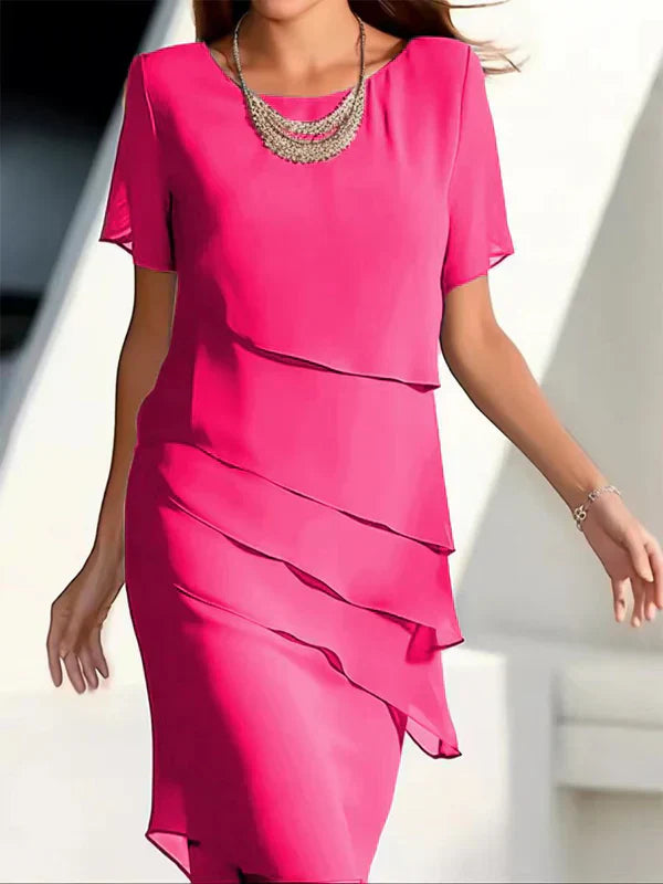 Damen Schichtenkleid Leicht Feminin Elegant