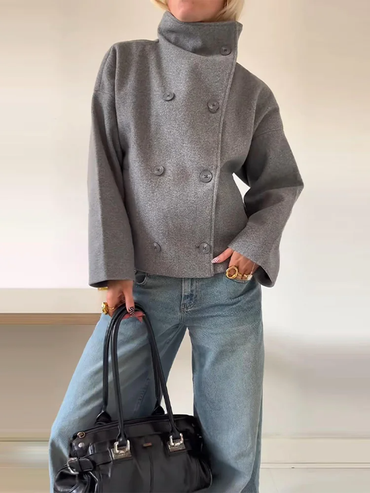 Damen Winterjacke Oversized mit Knöpfen