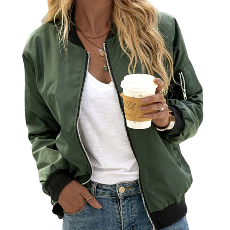 Damen Übergangsjacke Langarm Lässig