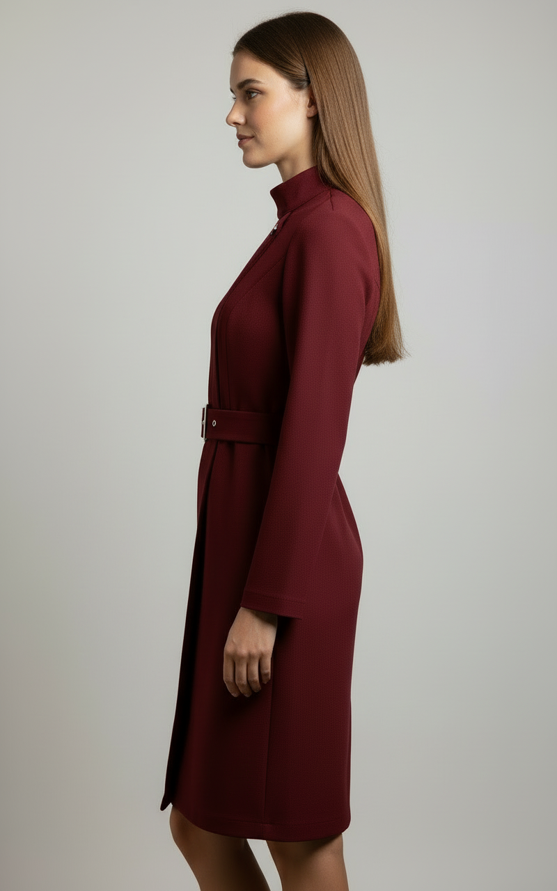Damen Wintermidikleid Mantelstil