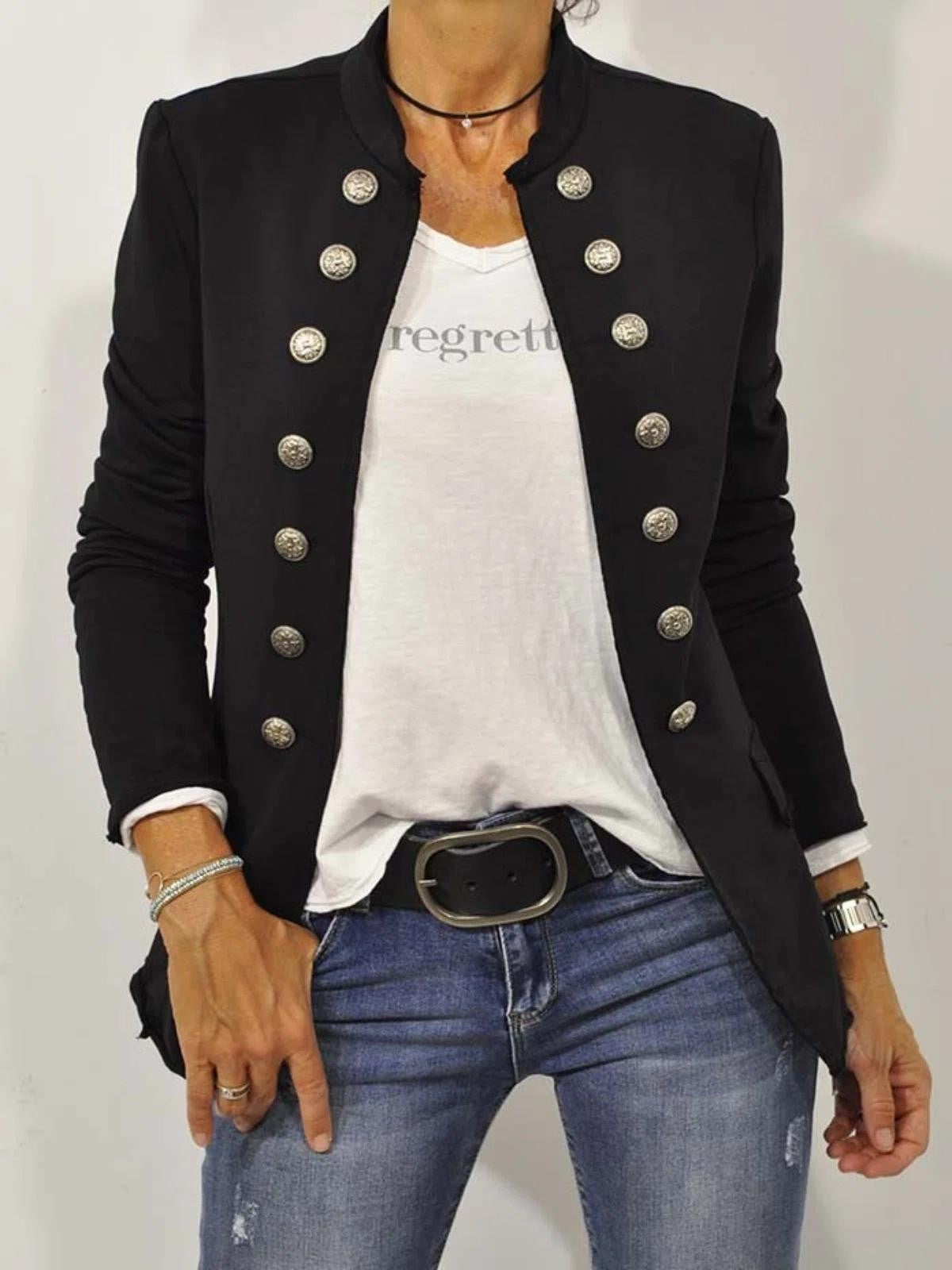 Damen Militärblazer Eveloria Schwarz - Eveloria