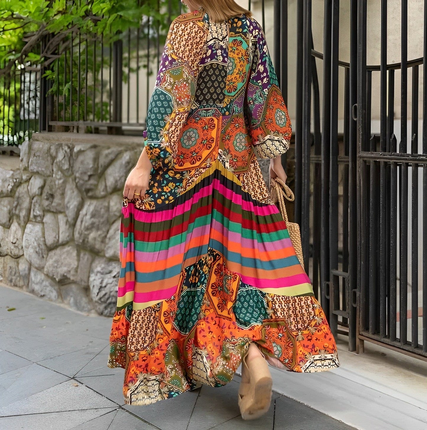 Eveloria Damen Boho-Kleid Elegant