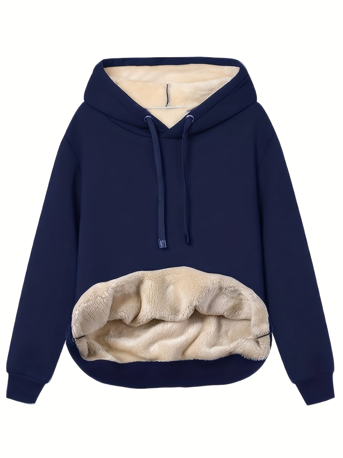 Eveloria Damen Fleece-Hoodie Warm Beige