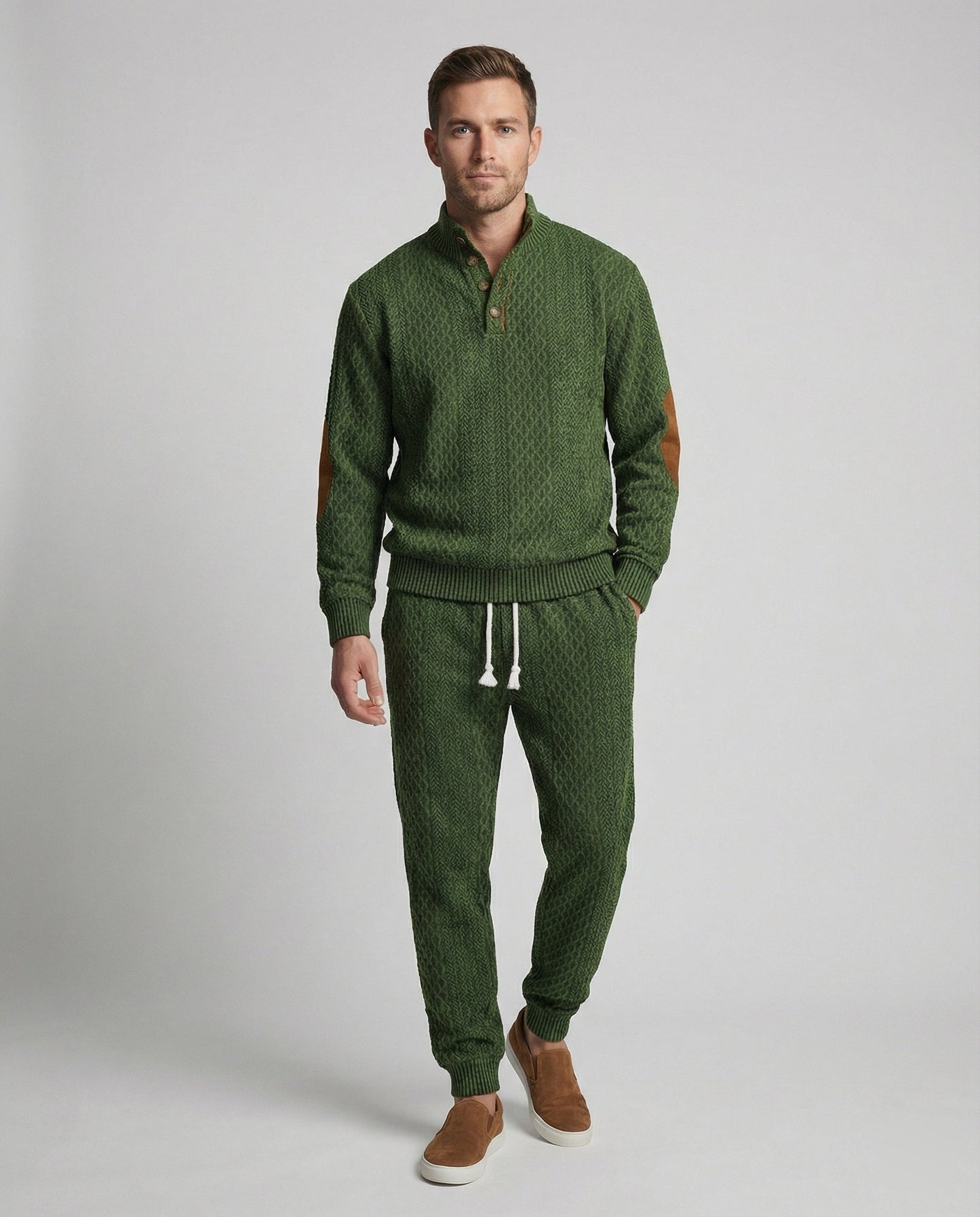 Herren Strickanzug Stehkragen