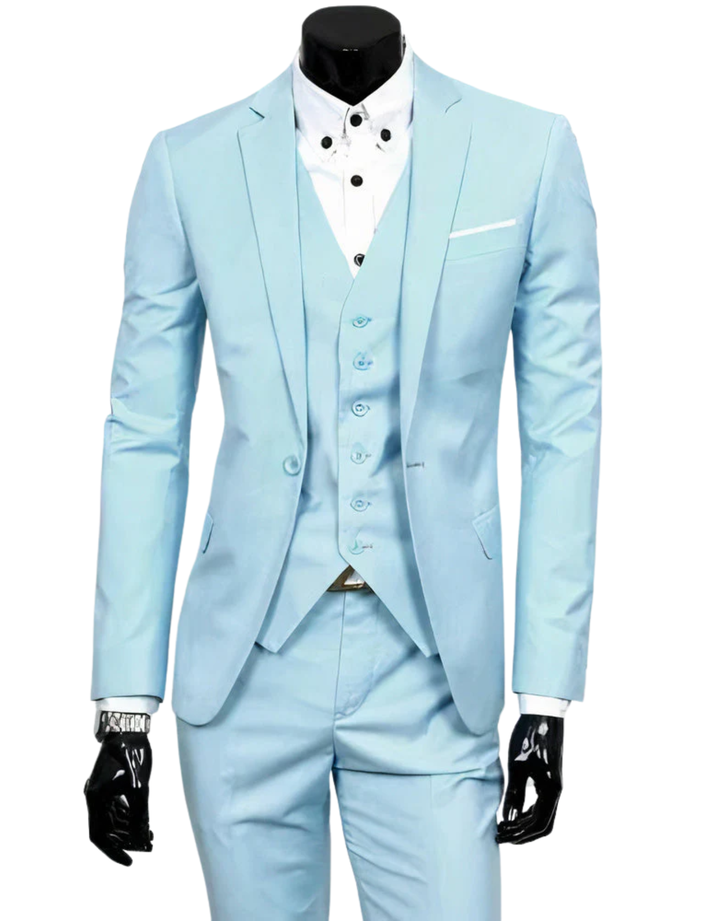 Damen 3-Teiliger Anzug Reverskragen Blazer Ärmelloser Weste enge Hose