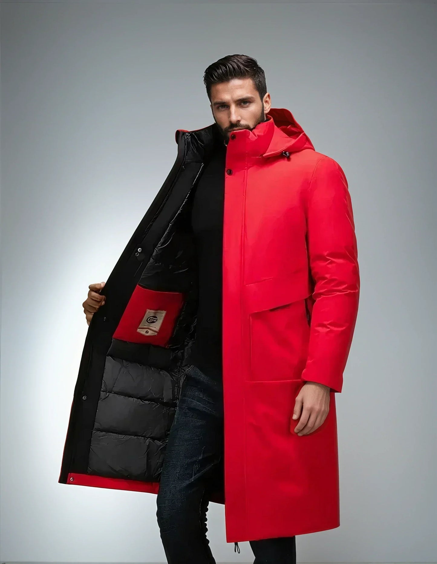 Herren Winterparka Kapuze Warm Bequem