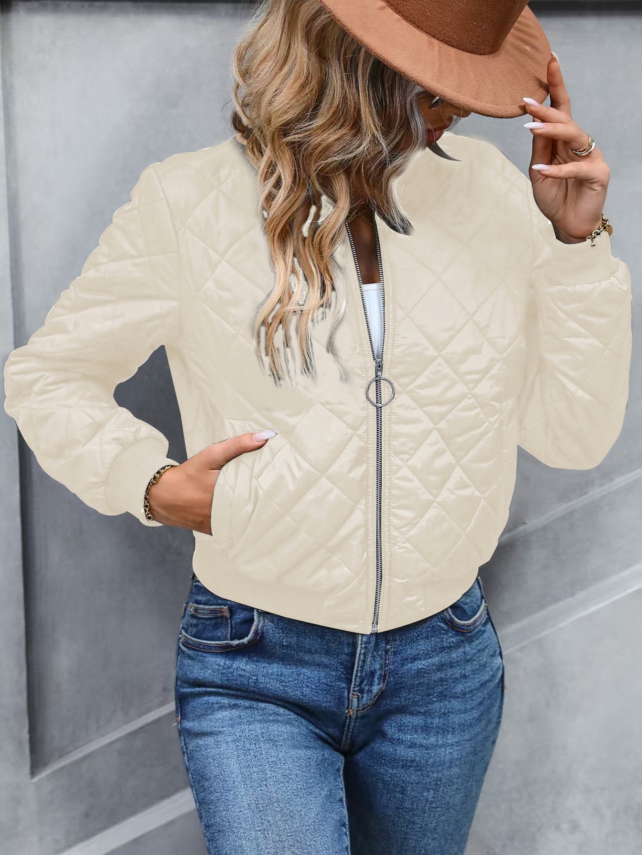 Damen Bomberjacke Gesteppt Bequem Eveloria