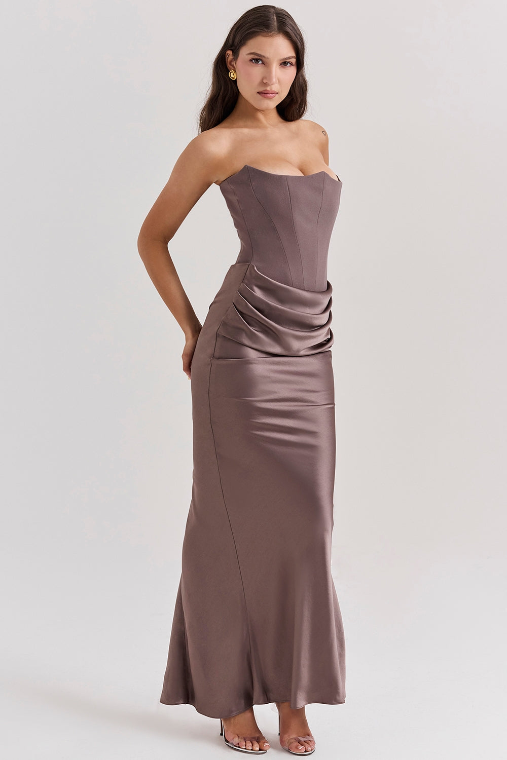 Damen Trägerloses Maxi-Kleid Hochzeitsgast