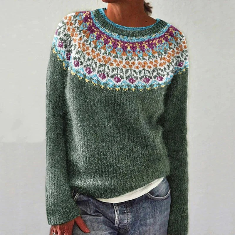 Eveloria Damenwollpullover Lockere Passform Rundhals Lange Ärmel - Eveloria