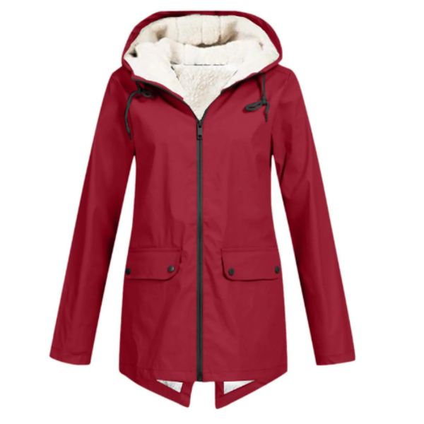 Eveloria Damen Trenchcoat Fleecegefüttert Wasserdicht Mittellang