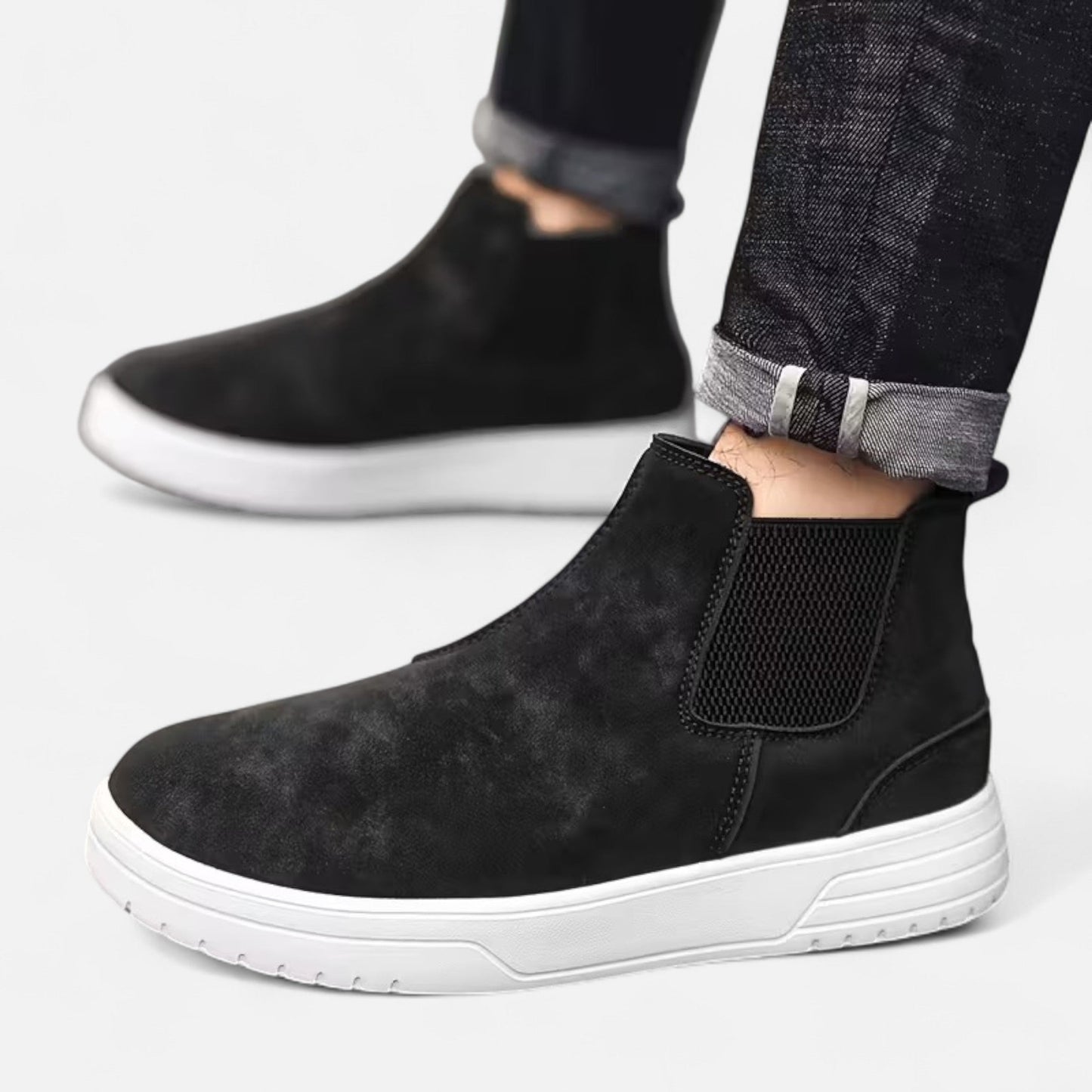 Isaac Herren Chelsea Boots Lederoptik Elastisch