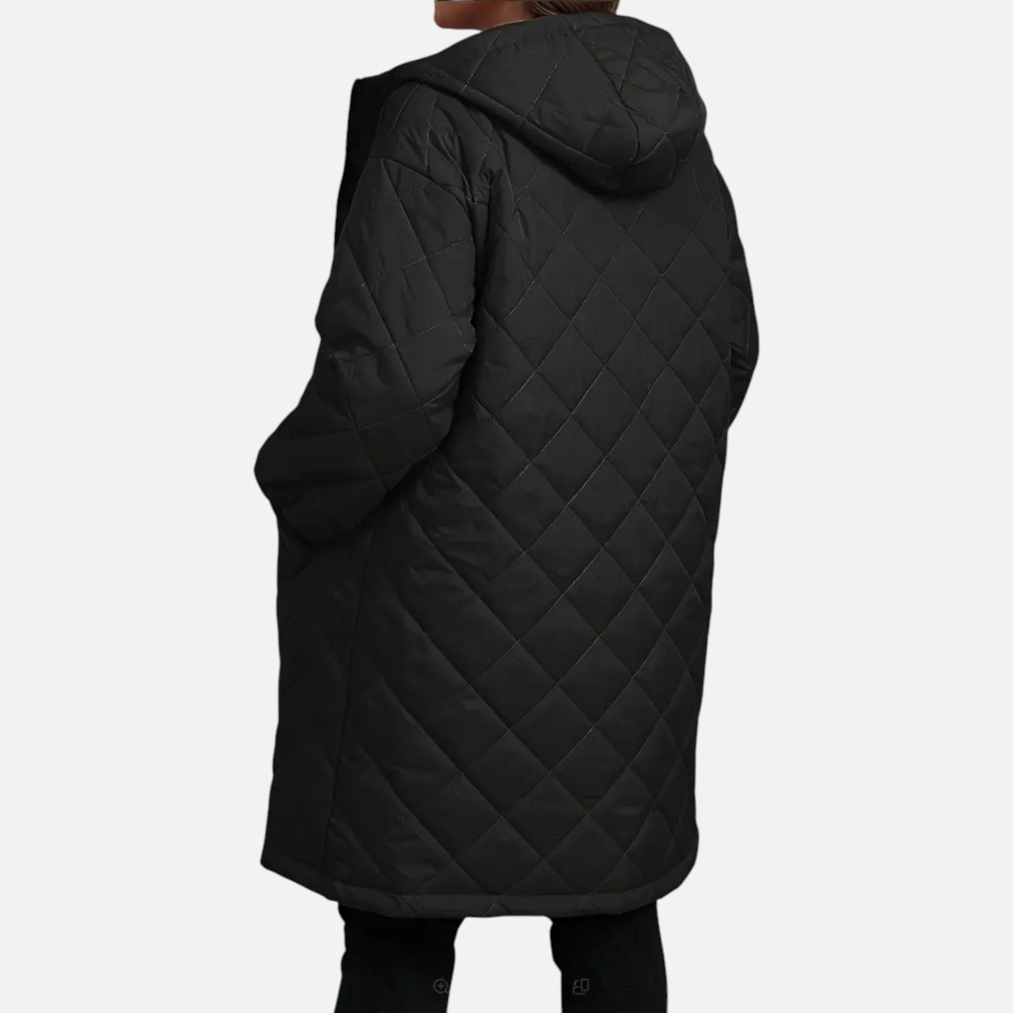 Damen Steppjacke mit Kapuze Lang
