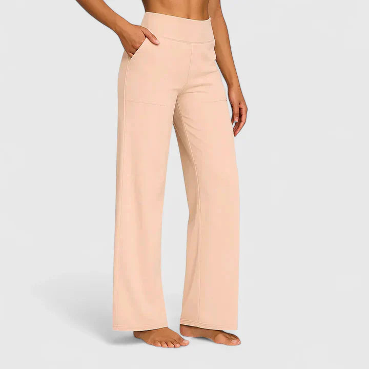 Damen Loungehose Weite Bein Stretchbund