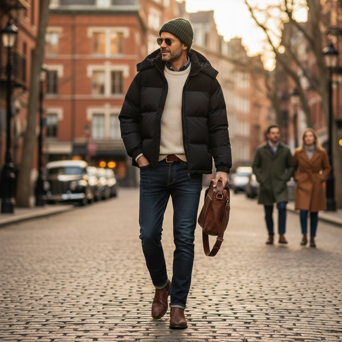 Herren Winterjacke Gepolstert Mit Kapuze Warm