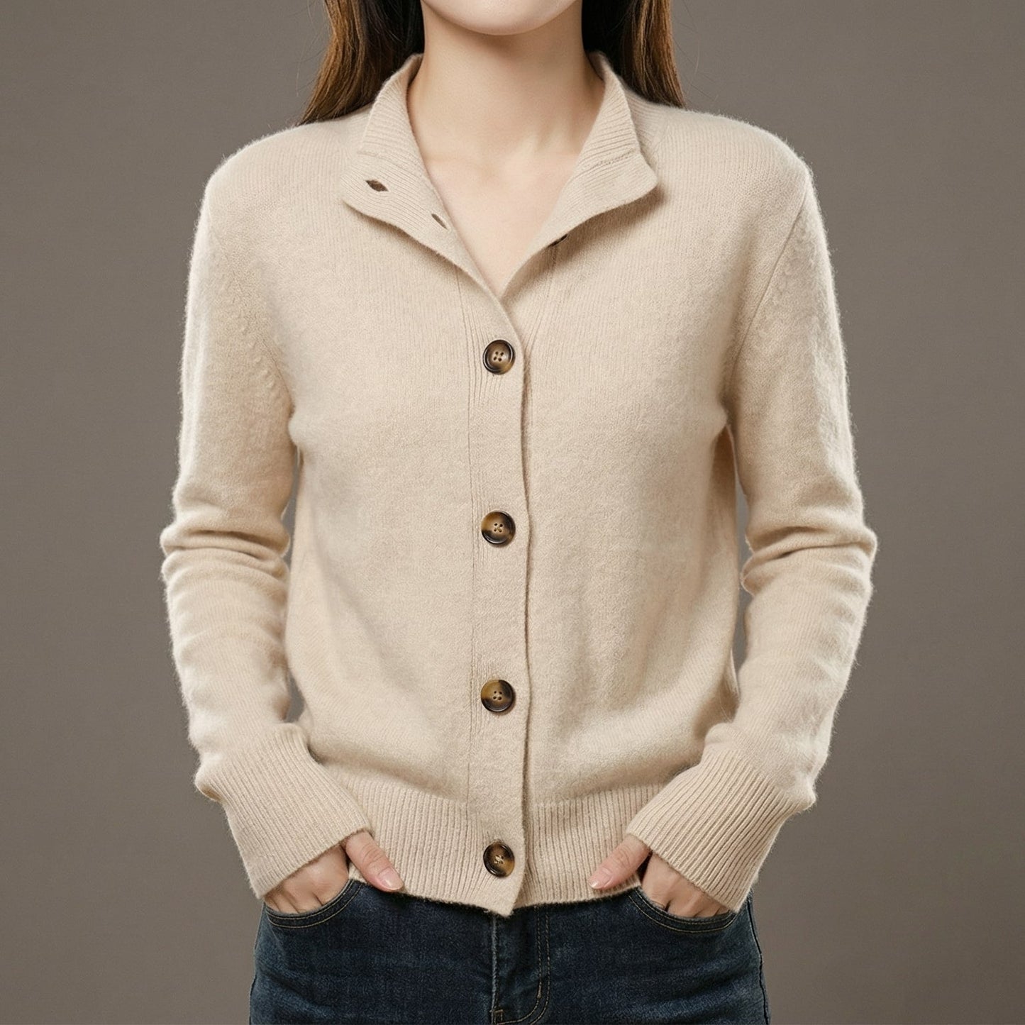 Herren Strickjacke mit Kragen und Knöpfen Jakob