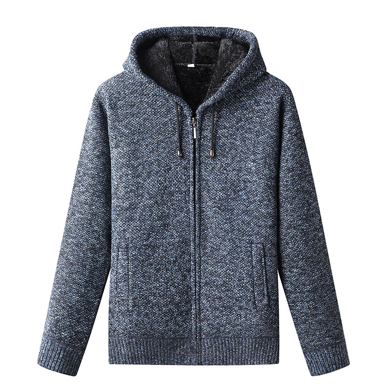 Herren Strickjacke mit Kapuze Reißverschluss