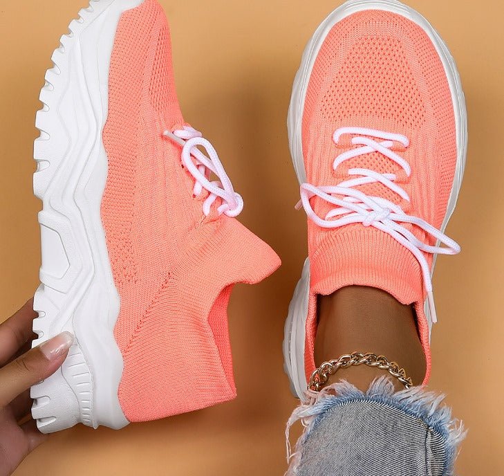 Damen Schnür-Sneaker Klobige Sohle