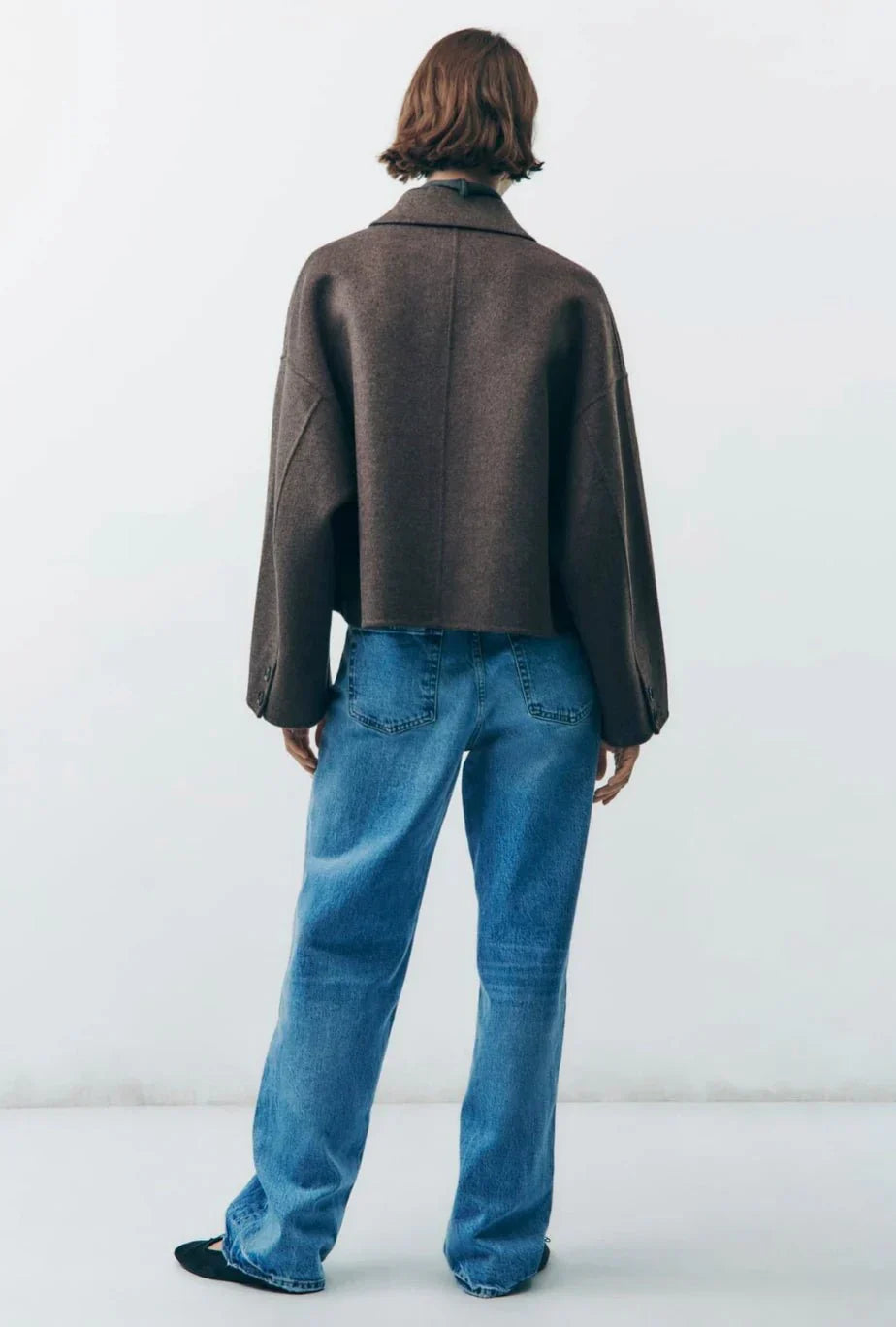 Damen Übergangsjacke Oversize mit Knöpfen und Reverskragen