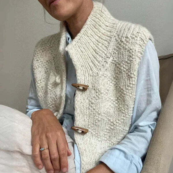 Damenweste Ärmellos Stricklook Daunenfüllung