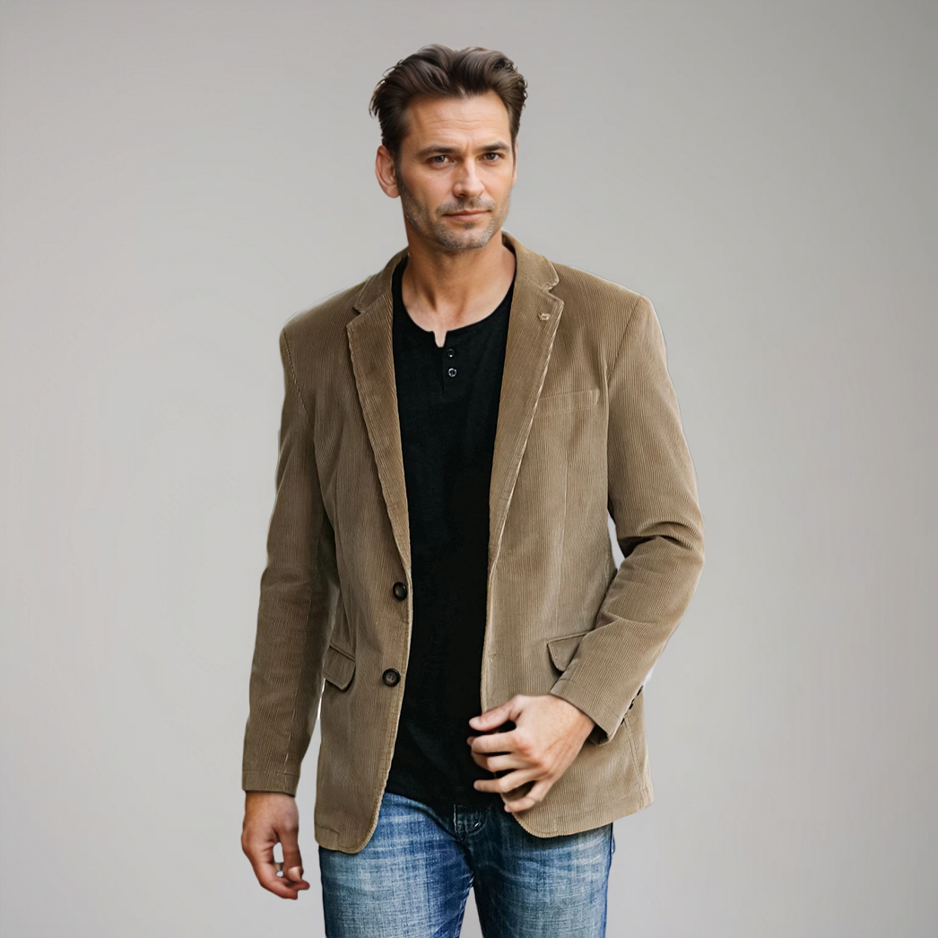 Herren Cord-Blazer Braun Klassisch
