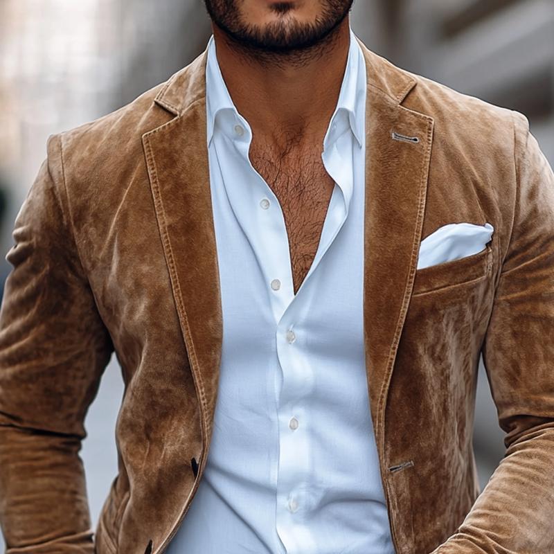 Herren Blazer Klassisch Reverskragen Langärmlig