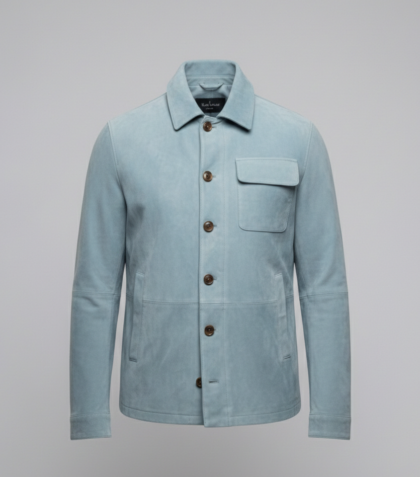 Herren Lederjacke Wildleder Praktischer Kragen