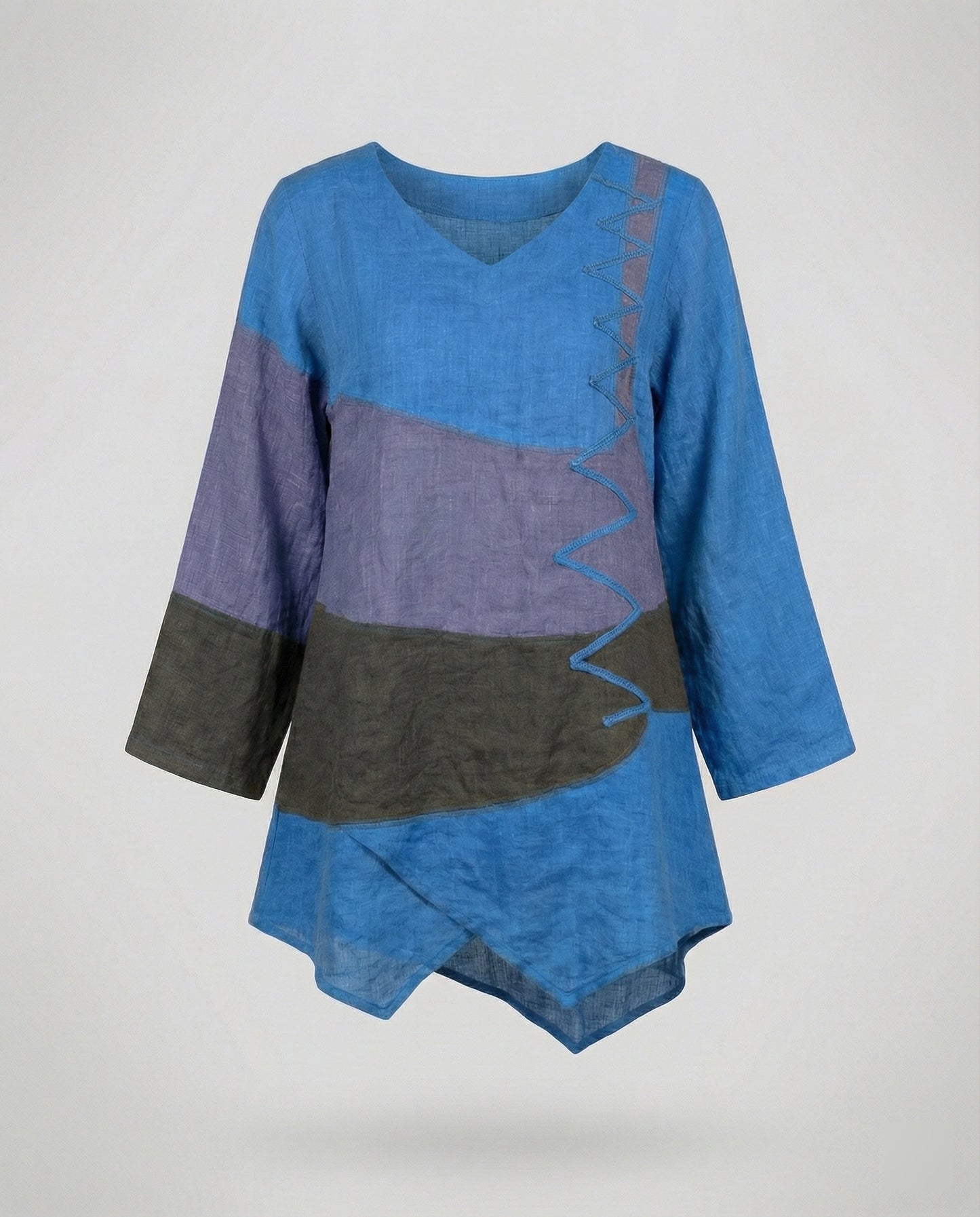 Eveloria Damenbluse Dreifarbiger Blusenstil
