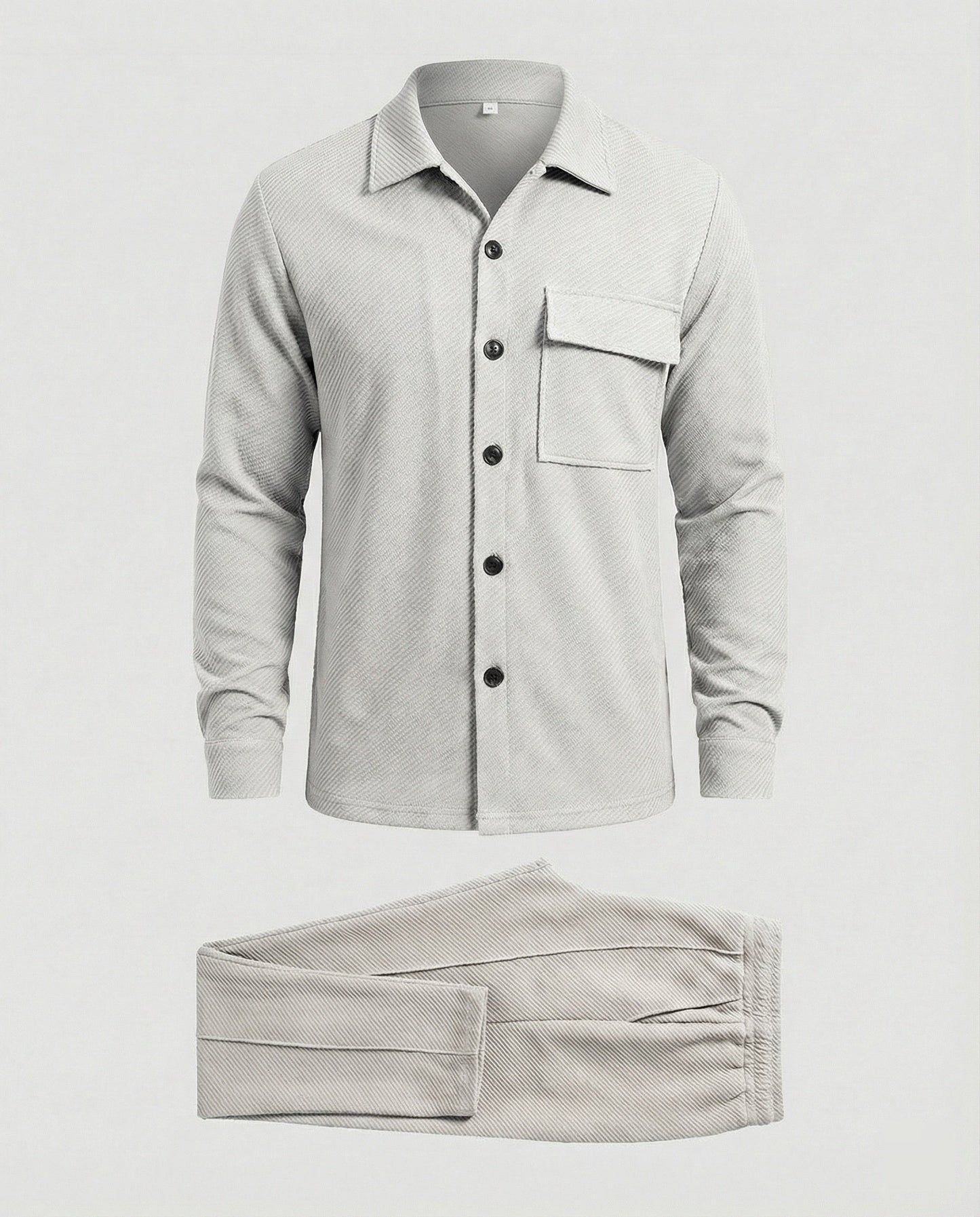 Herren Cardigan Strukturdesign Wollig Grau