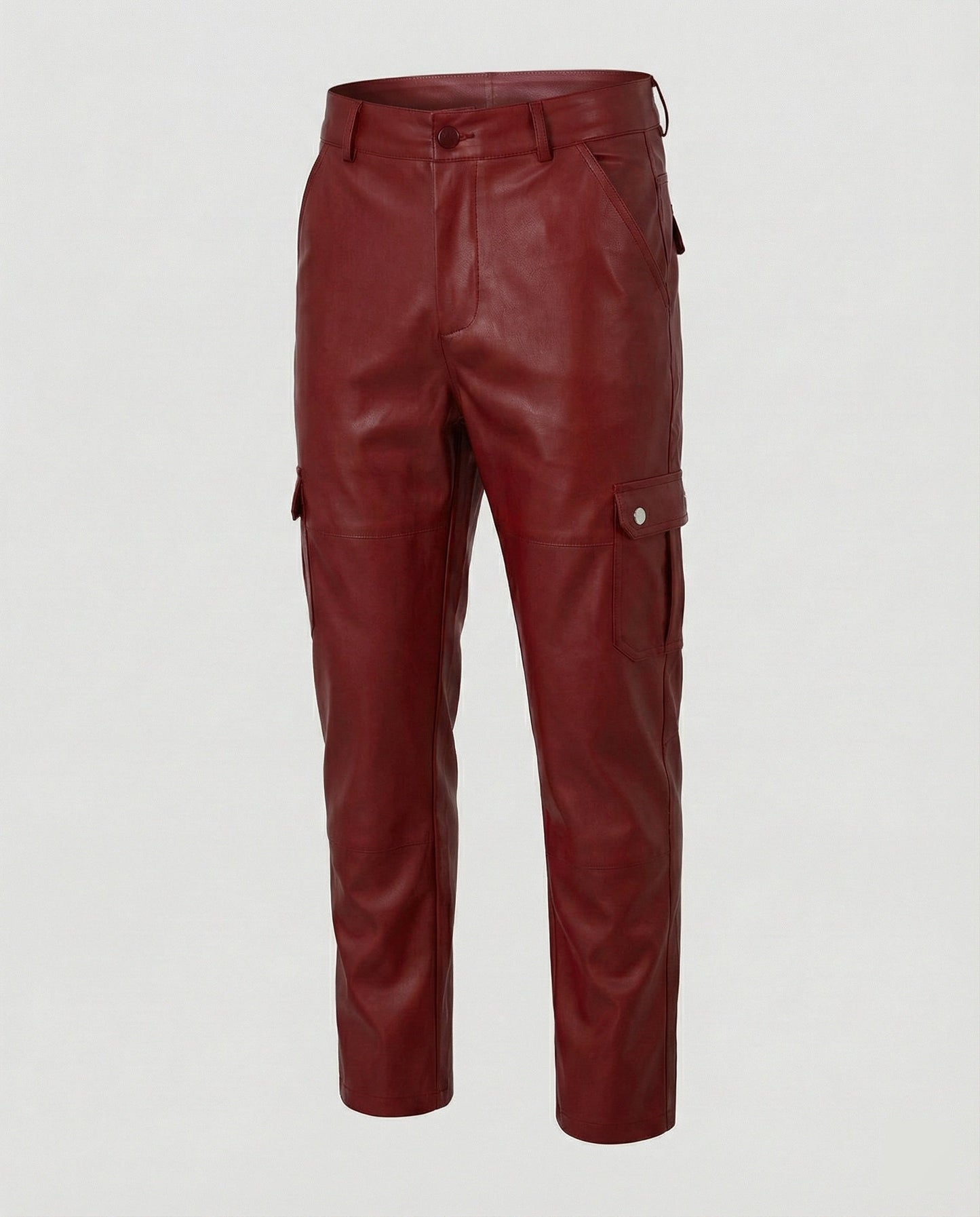 Herren Kunstleder Cargo-Hose
