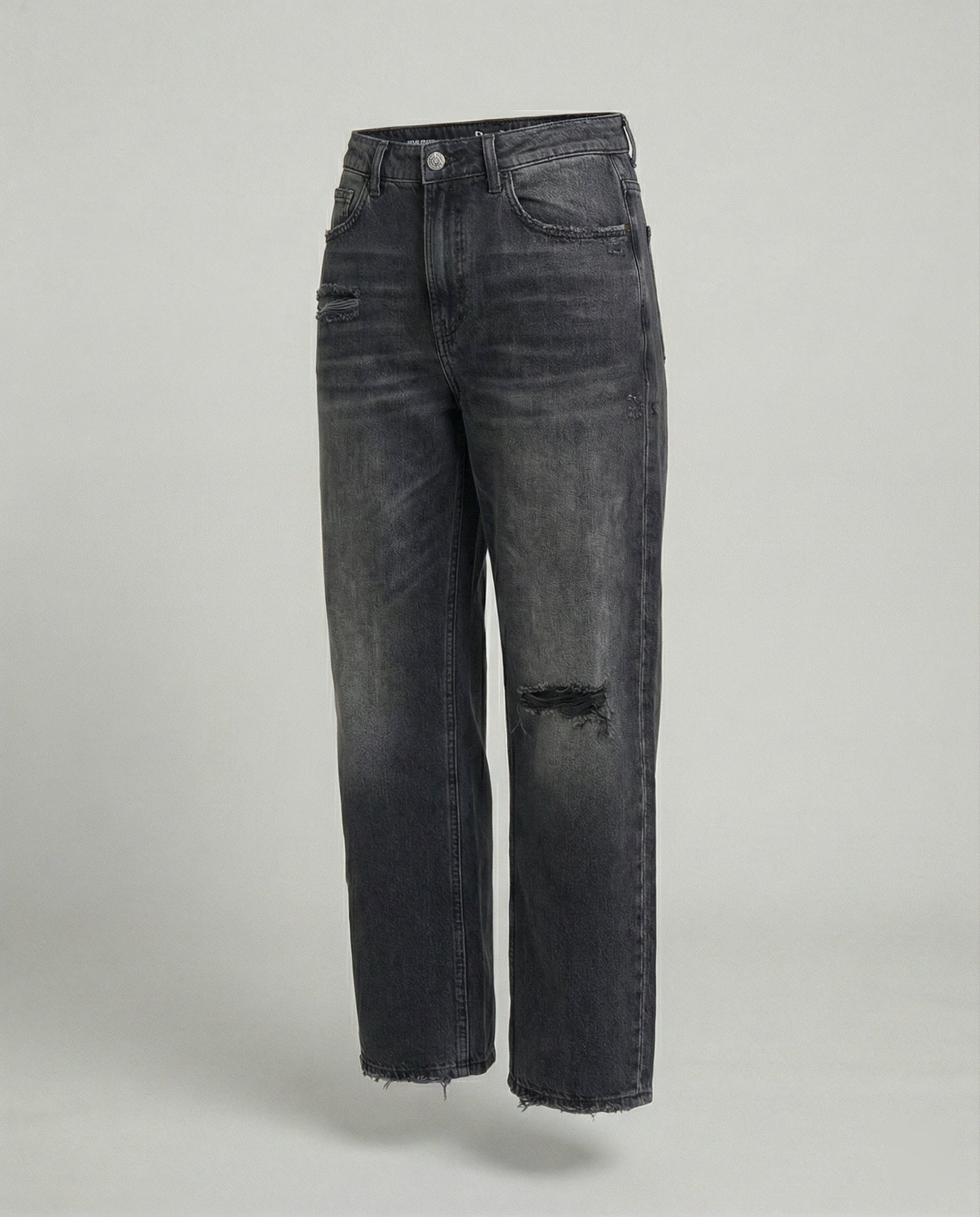 Eveloria Damen Baggy Jeans Denim Weite Passform Lässig Blau