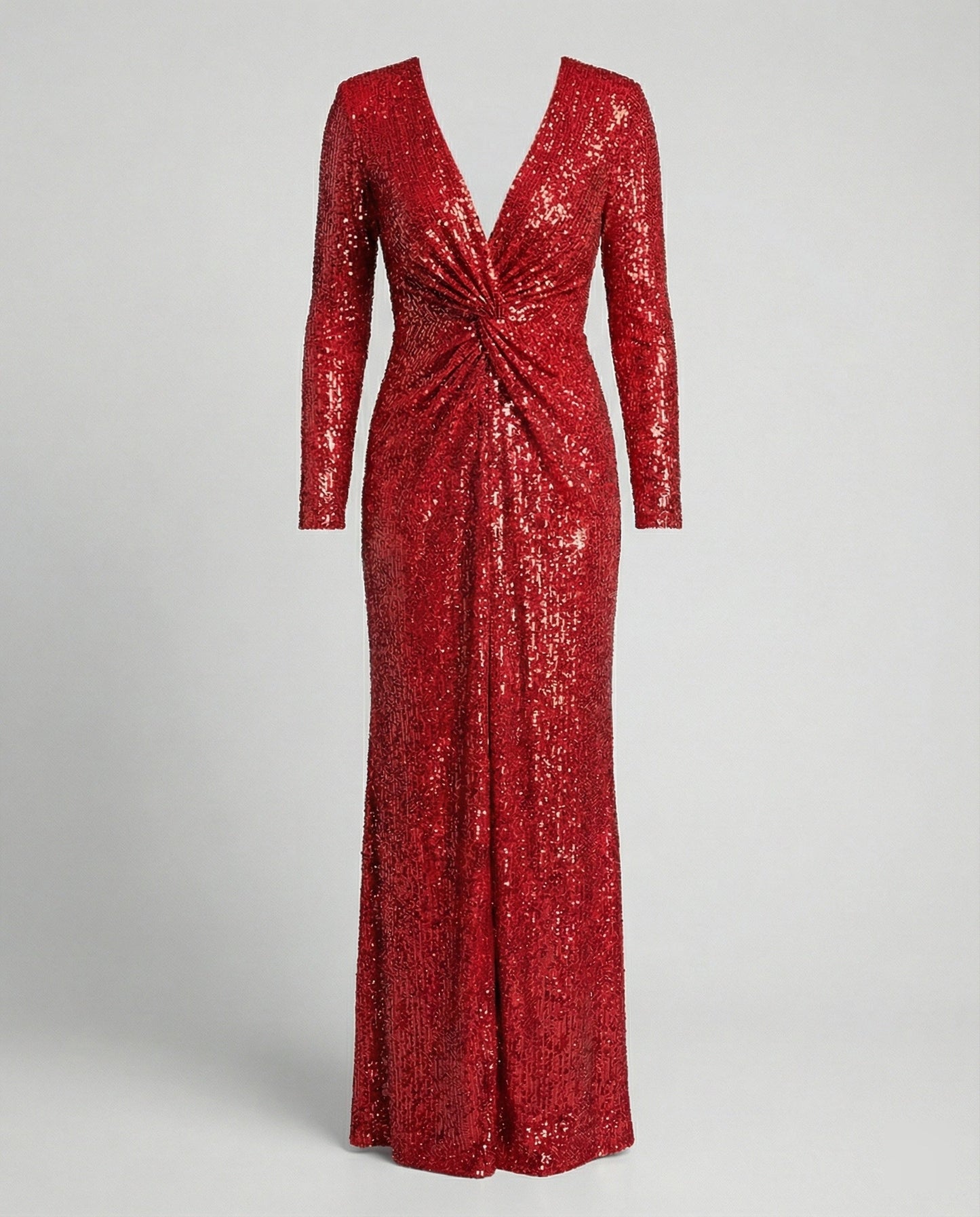 Eveloria Damen Abendkleid Pailletten Langärmlig Maxikleid