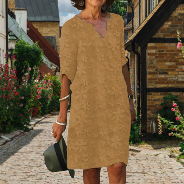 Leichtes Damen-Sommerkleid Strukturiert Bequem Natürlich