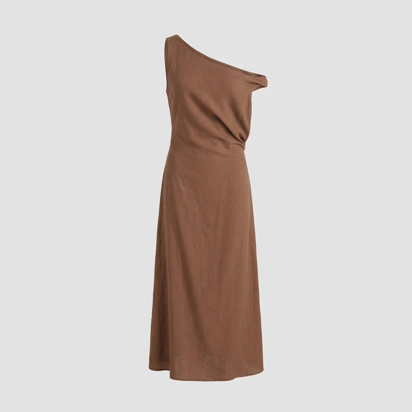 Damen Maxikleid Schulterfrei mit Drapierung