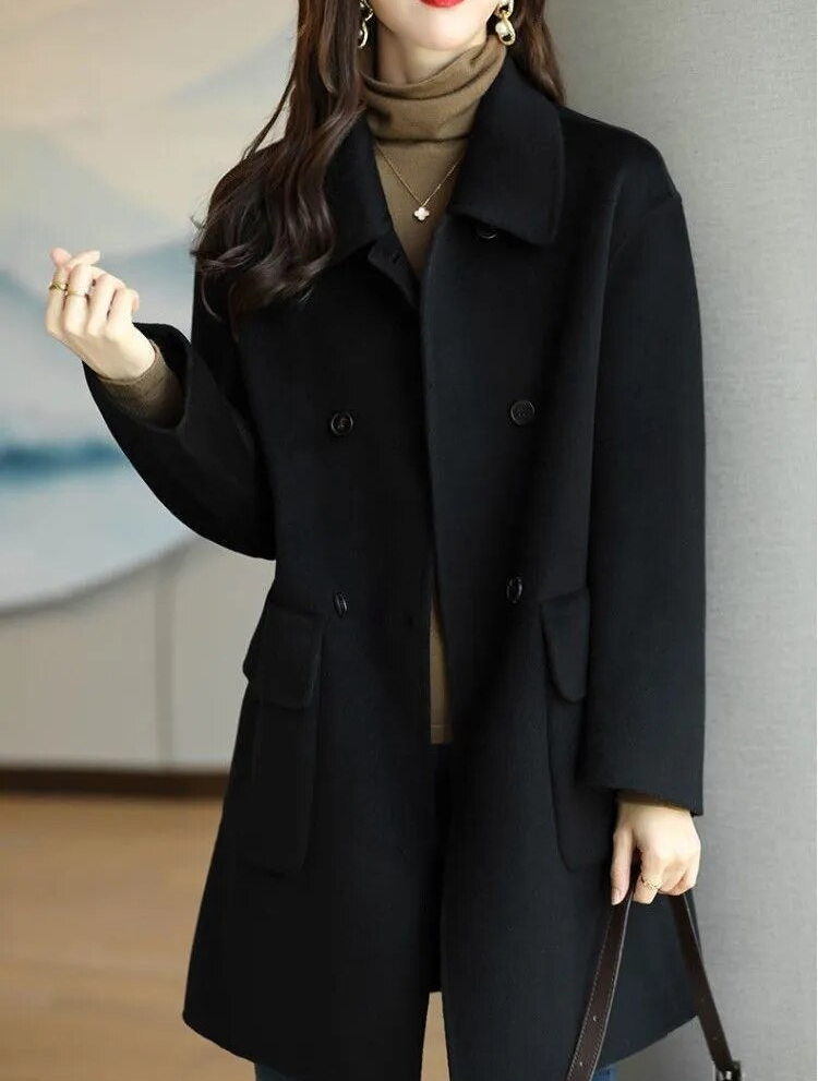 Damen Winterjacke Trendig Wollmix