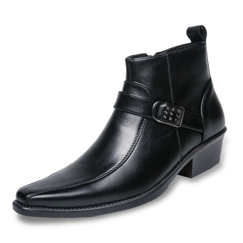 Herren Chelsea Stiefel Leder Schnallen