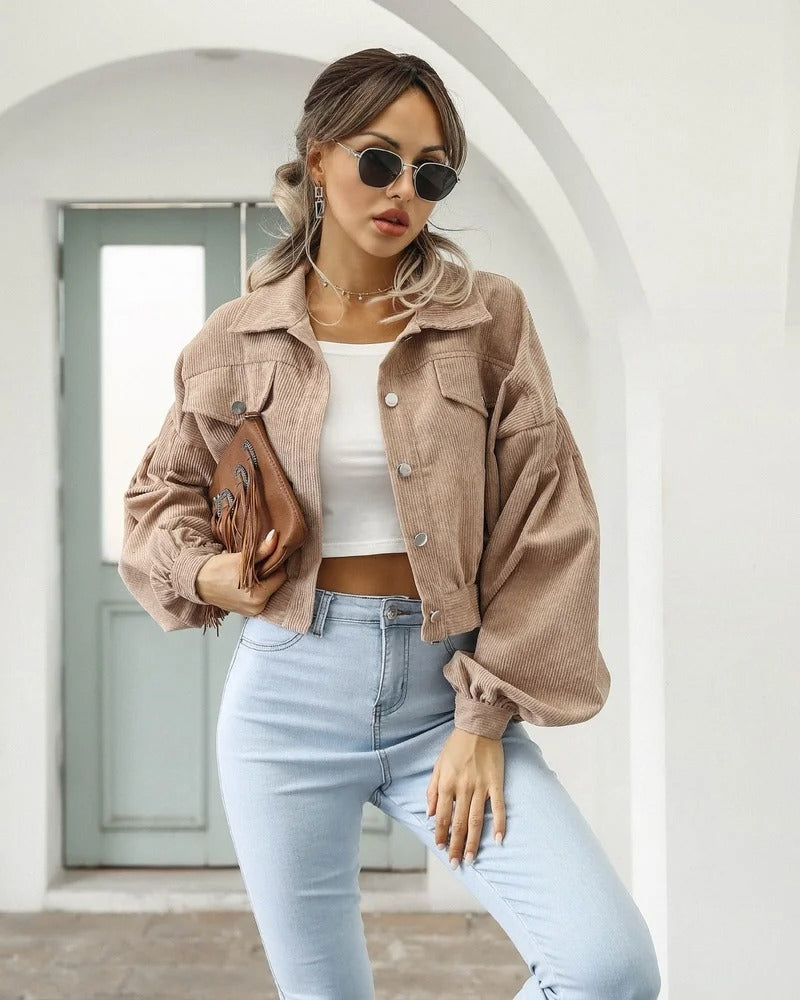 Eveloria Damen Kurzjacke Jeans Stylisch