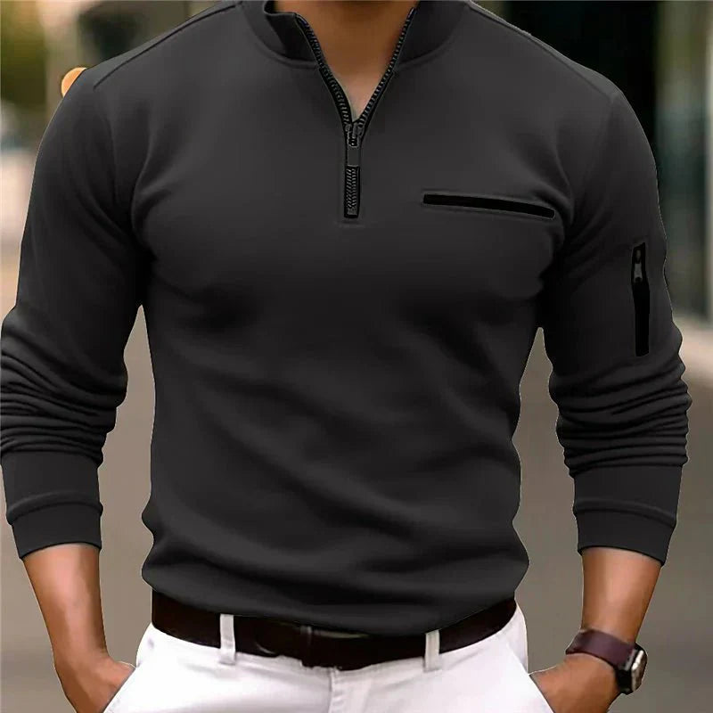 Eveloria Herren Polo Reißverschluss