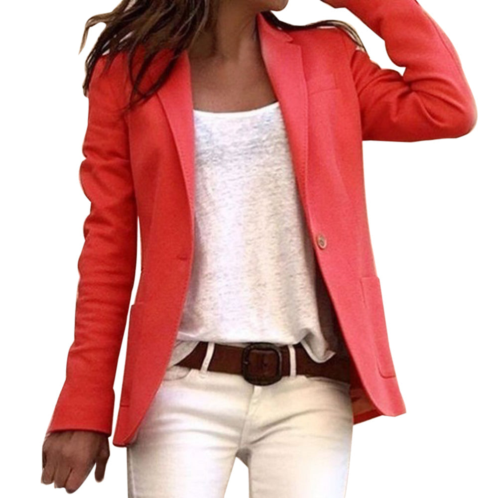 Damen Blazer Schmale Passform Langärmlig