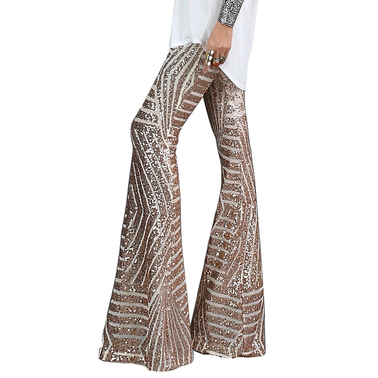 Eveloria Damen Paillettenhose Lose