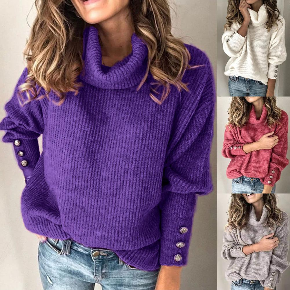 Damen Oversize-Pullover Rollkragen