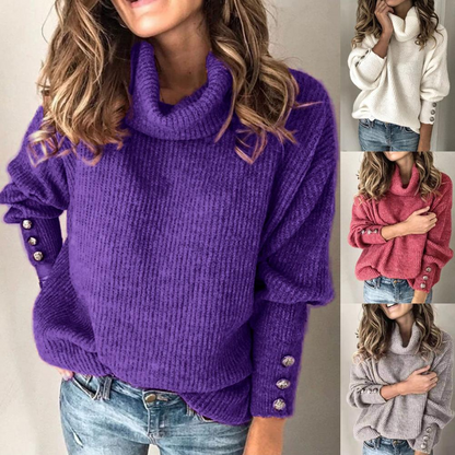 Damen Oversize-Pullover Rollkragen