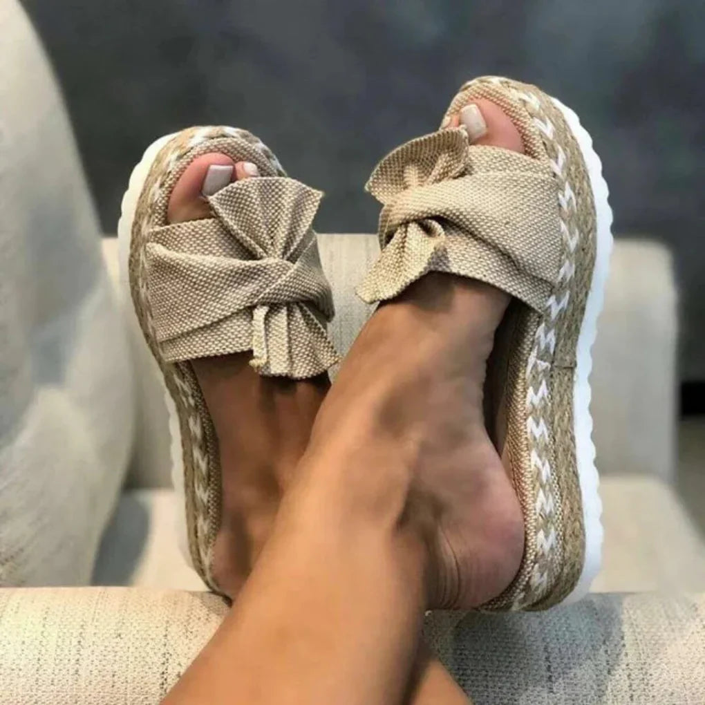 Damen Slip-On Sandalen Schleifen Frühlings Sandalen - Eveloria