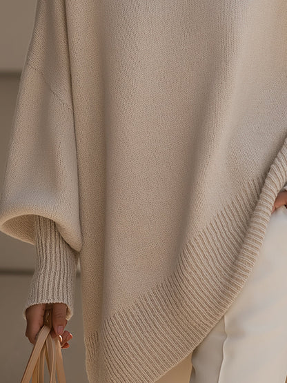 Damen Oversize Strickponcho Lässig Elegantes Design