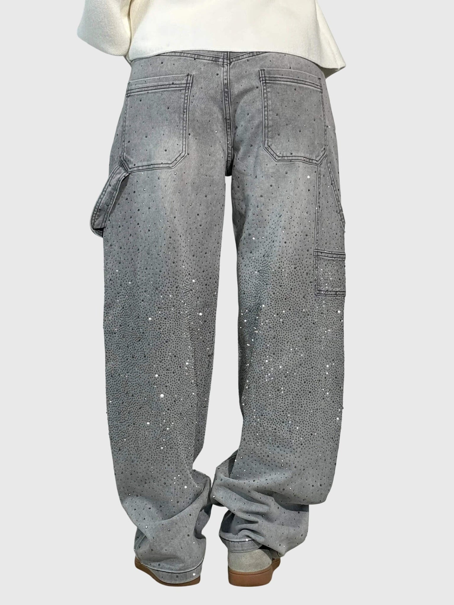 Damen Glänzende Diamant Jeans Hose