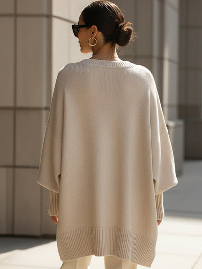 Damen Oversize Pullover Kurz Jasmin Stil
