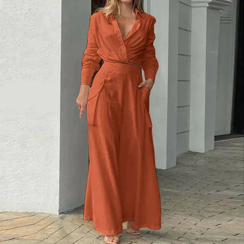 Damen und Hosen Set Stoff Stylisch
