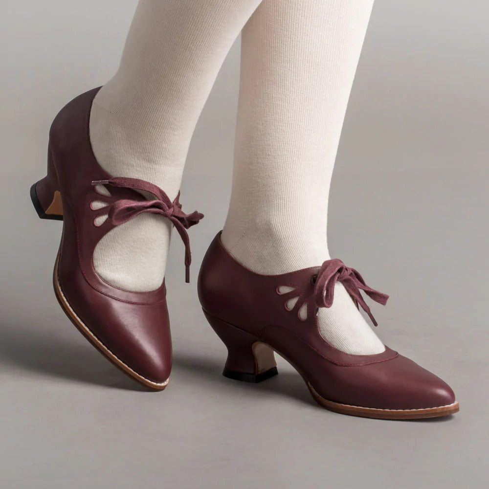 Damen High Heels Schnürschuhe Vintage Stil