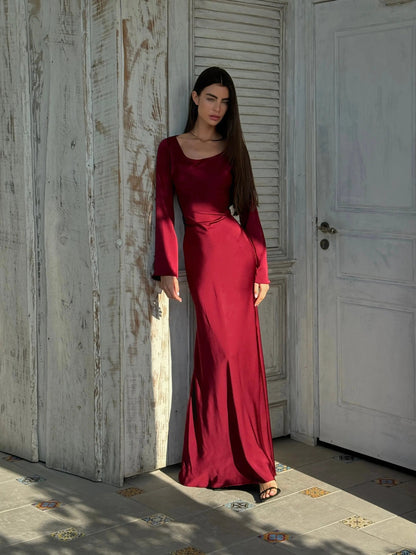 Damen Maxi-Kleid Meerjungfrauen-Stil Hochzeitsgastkleid